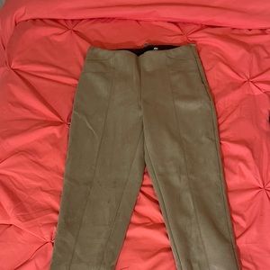 Zara tan suede cropped pants.